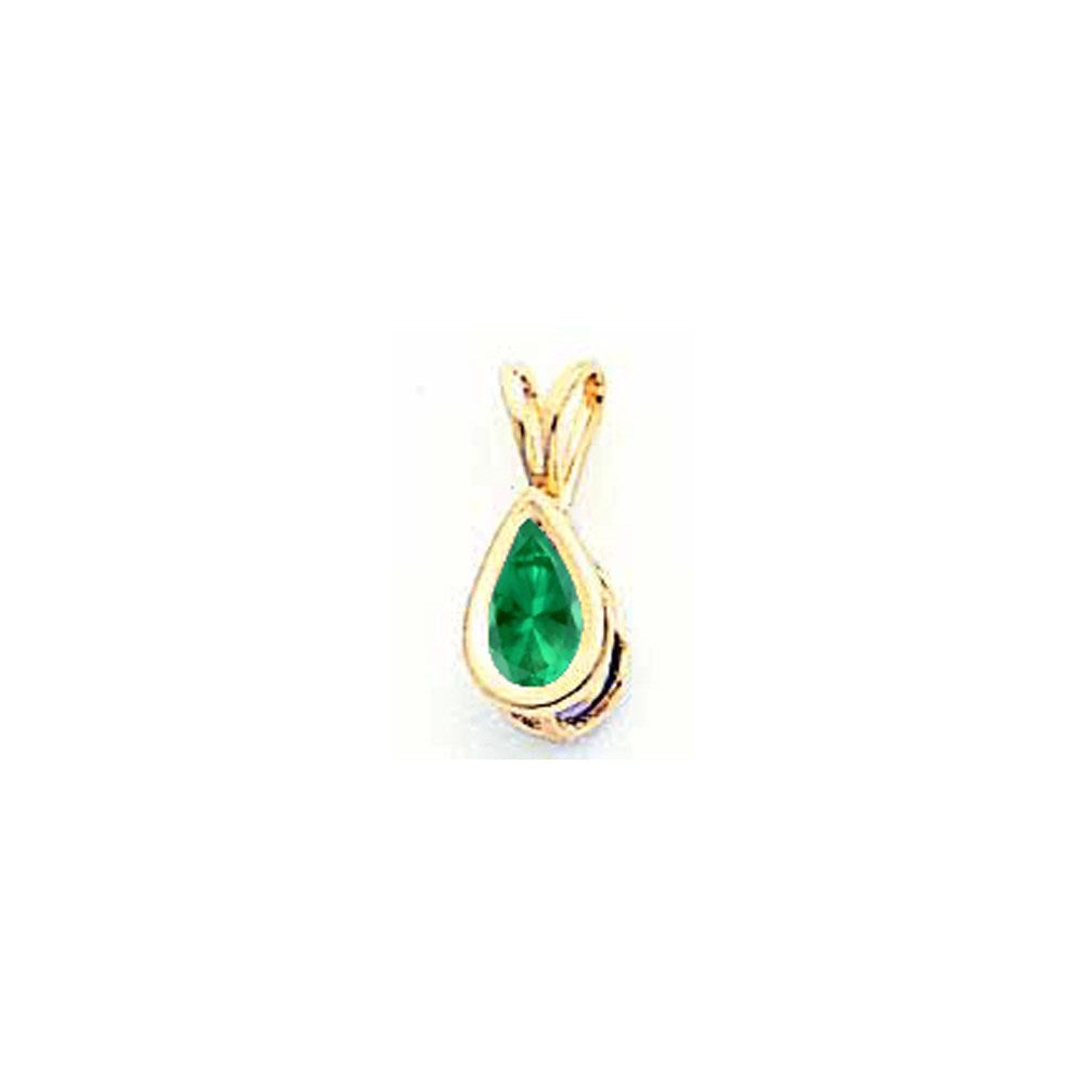 14K Gelbgold 6x4mm Birnen-Fassung Mount-St.-Helens-Anhänger mit Zargenfassung