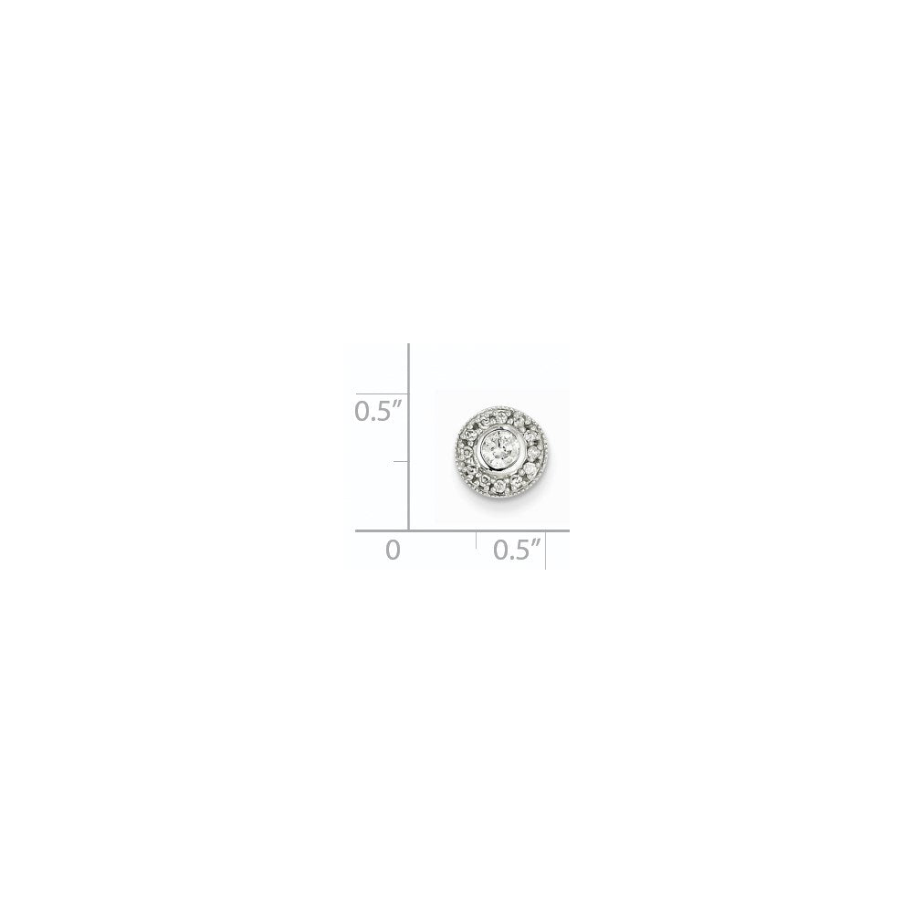 14K Weißgold Diamant-Kreis-Anhänger