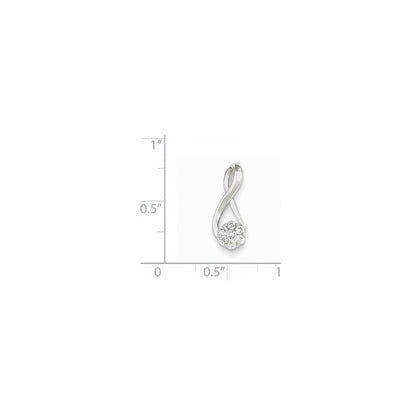 14K Weißgold Echt Diamant Kette Anhänger