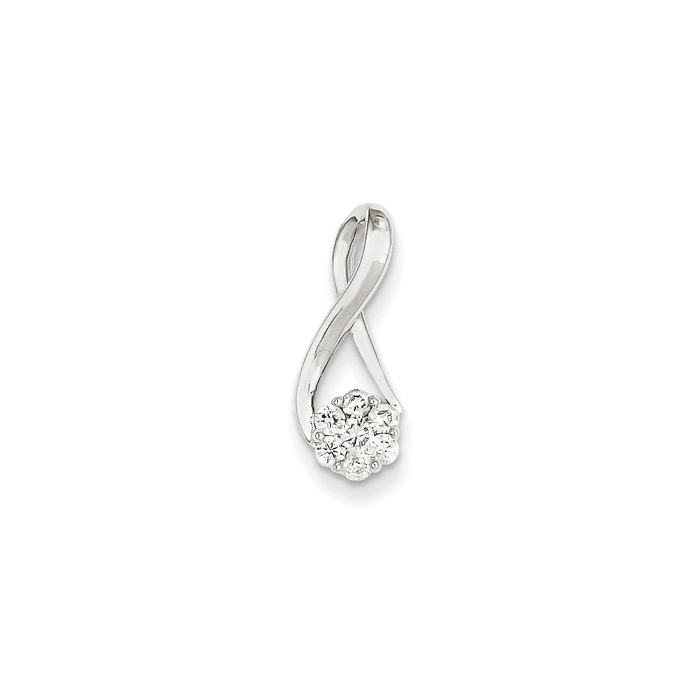 14K Weißgold Echt Diamant Kette Anhänger