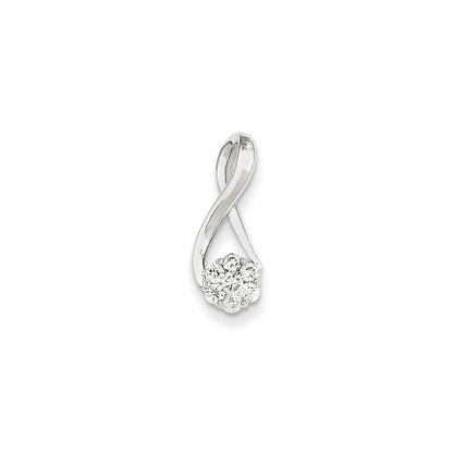 14K Weißgold Echt Diamant Kette Anhänger