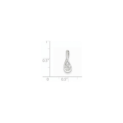 14K Weißgold Anhänger mit echtem Diamant