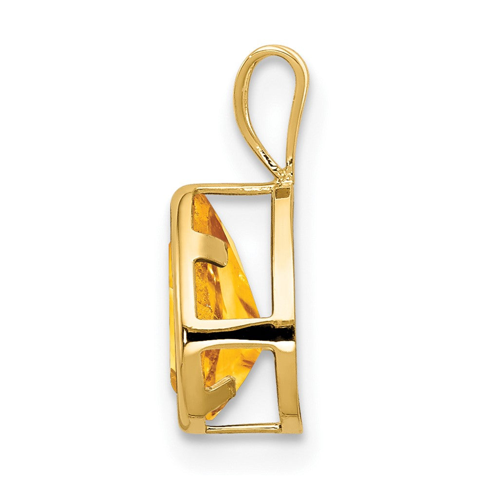 14K Gelbgold 8x5mm Birnenschliff-Citrin Anhänger mit Fassung
