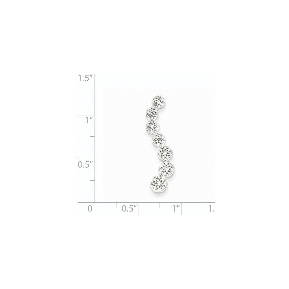 14K Weißgold Echt Diamant Blume Journey Kette Anhänger
