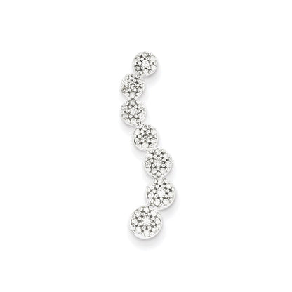14K Weißgold Echt Diamant Blume Journey Kette Anhänger