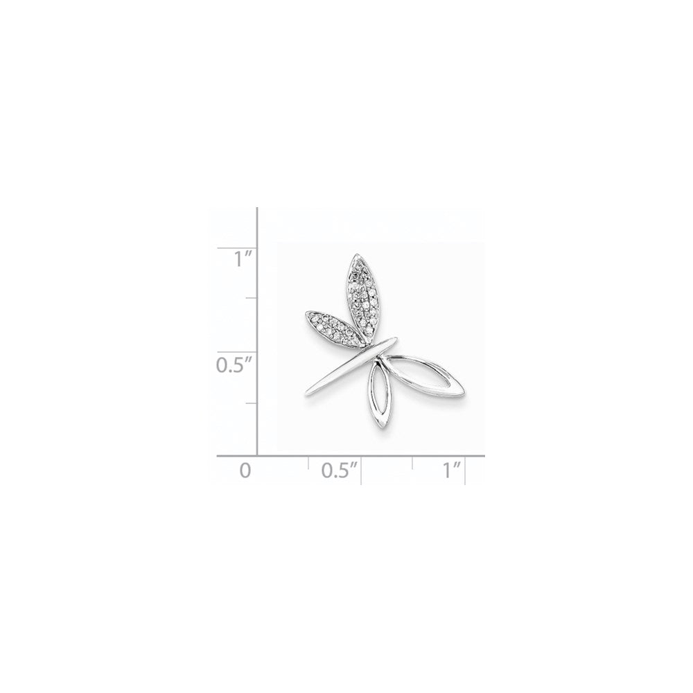 14K Weißgold Echt Diamant Libelle Kette Anhänger