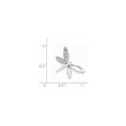 14K Weißgold Echt Diamant Libelle Kette Anhänger