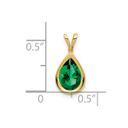14K Gelbgold 9x6mm Birnen-Mount-St.-Helens-Anhänger mit Zargenfassung