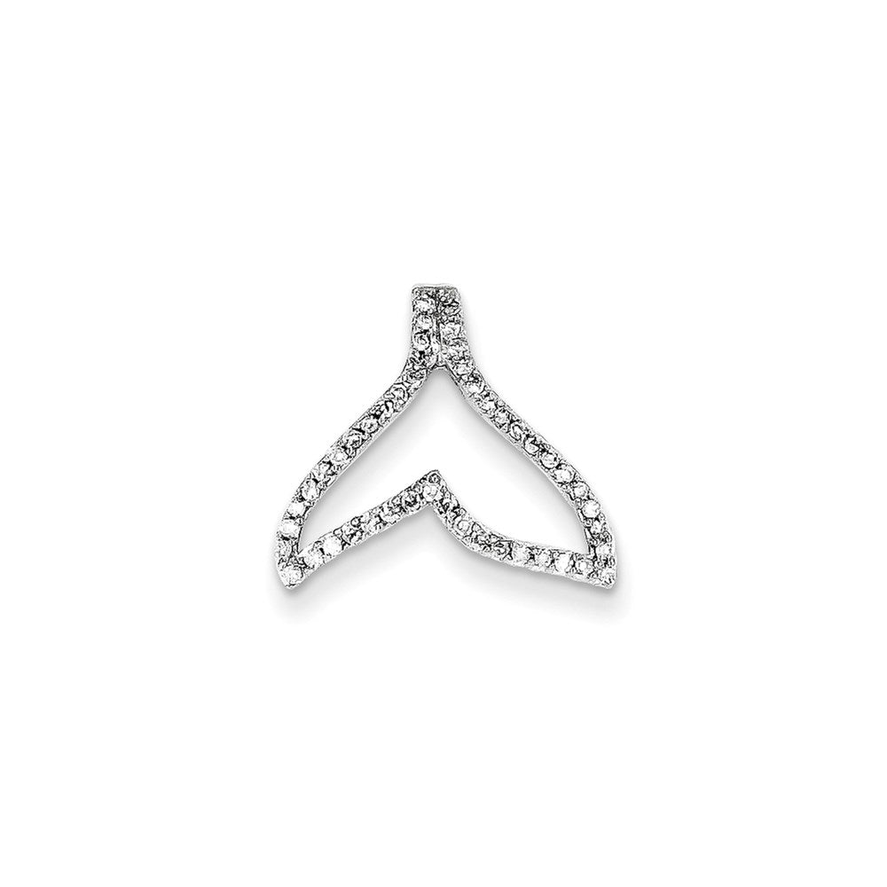 14K Weißgold Echt Diamant Wal Schwanz Kette Anhänger