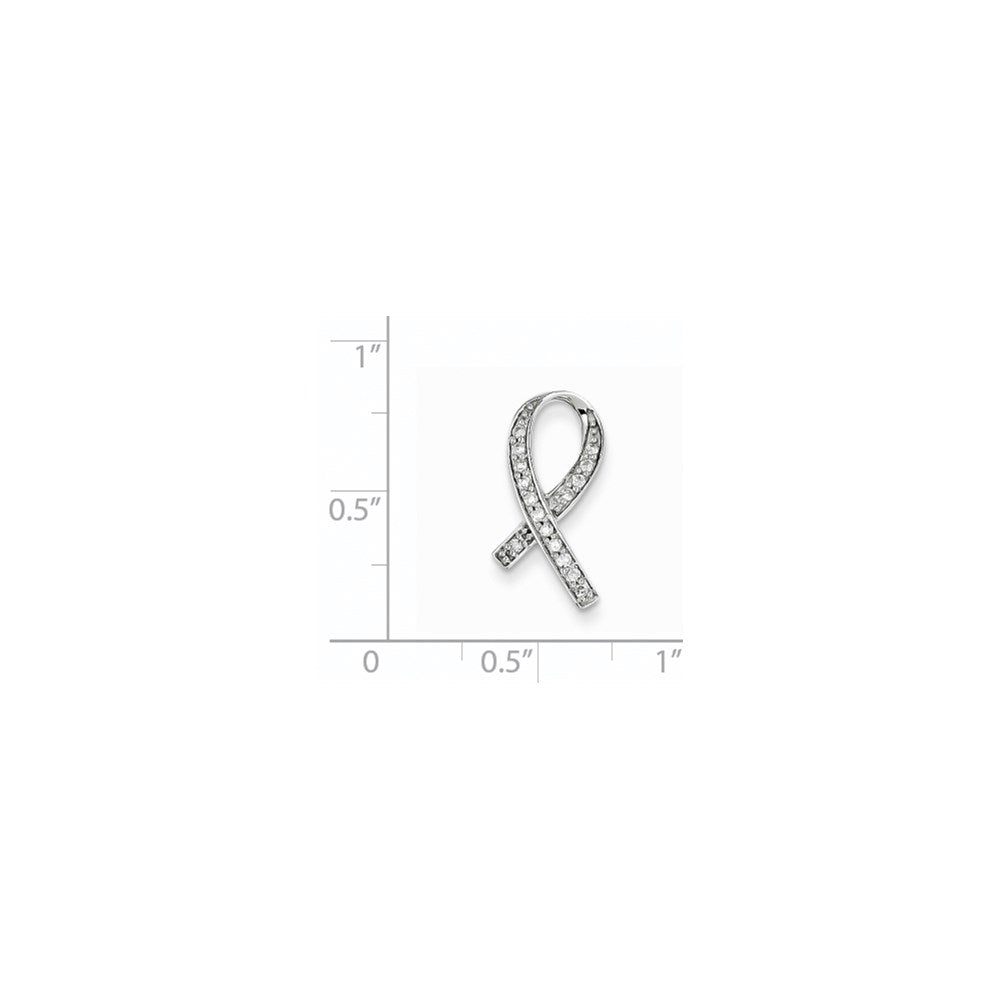 14K Weißgold Diamant-Awareness-Anhänger, echt