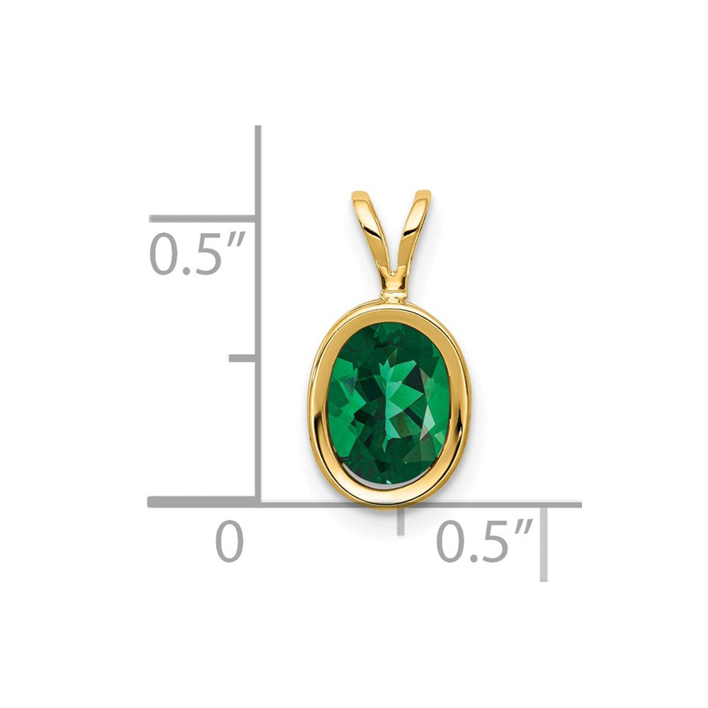 14K Gelbgold Anhänger mit ovaler 8x6 mm Zargenfassung für Mount-St.-Helens-Stein