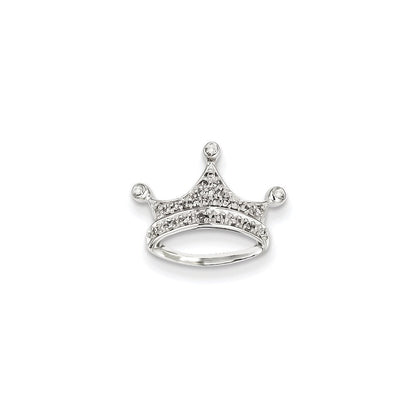 14K Weißgold Echt Diamant Krone Kette Anhänger