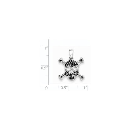 14K Weißgold Anhänger mit echtem schwarzem Diamant