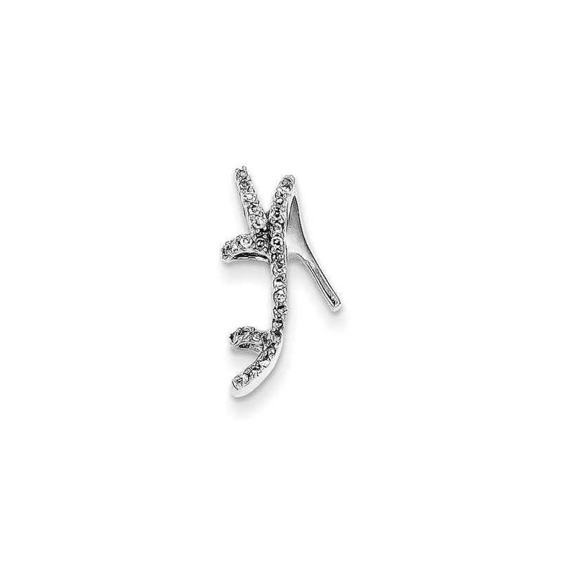 14K Weißgold-Anhänger „Hochhackiger Schuh" mit Diamanten, zum Aufschieben