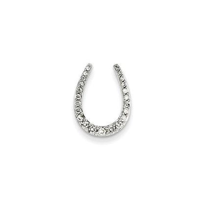14K Weißgold Echt Diamant Hufeisen Kette Anhänger