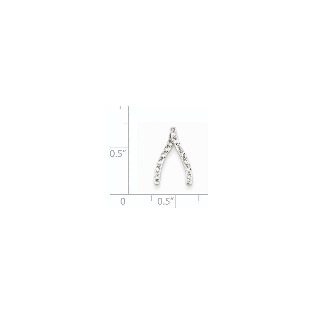 14K Weißgold Echt Diamant Gabelbein Kette Anhänger