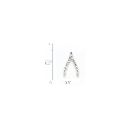 14K Weißgold Echt Diamant Gabelbein Kette Anhänger