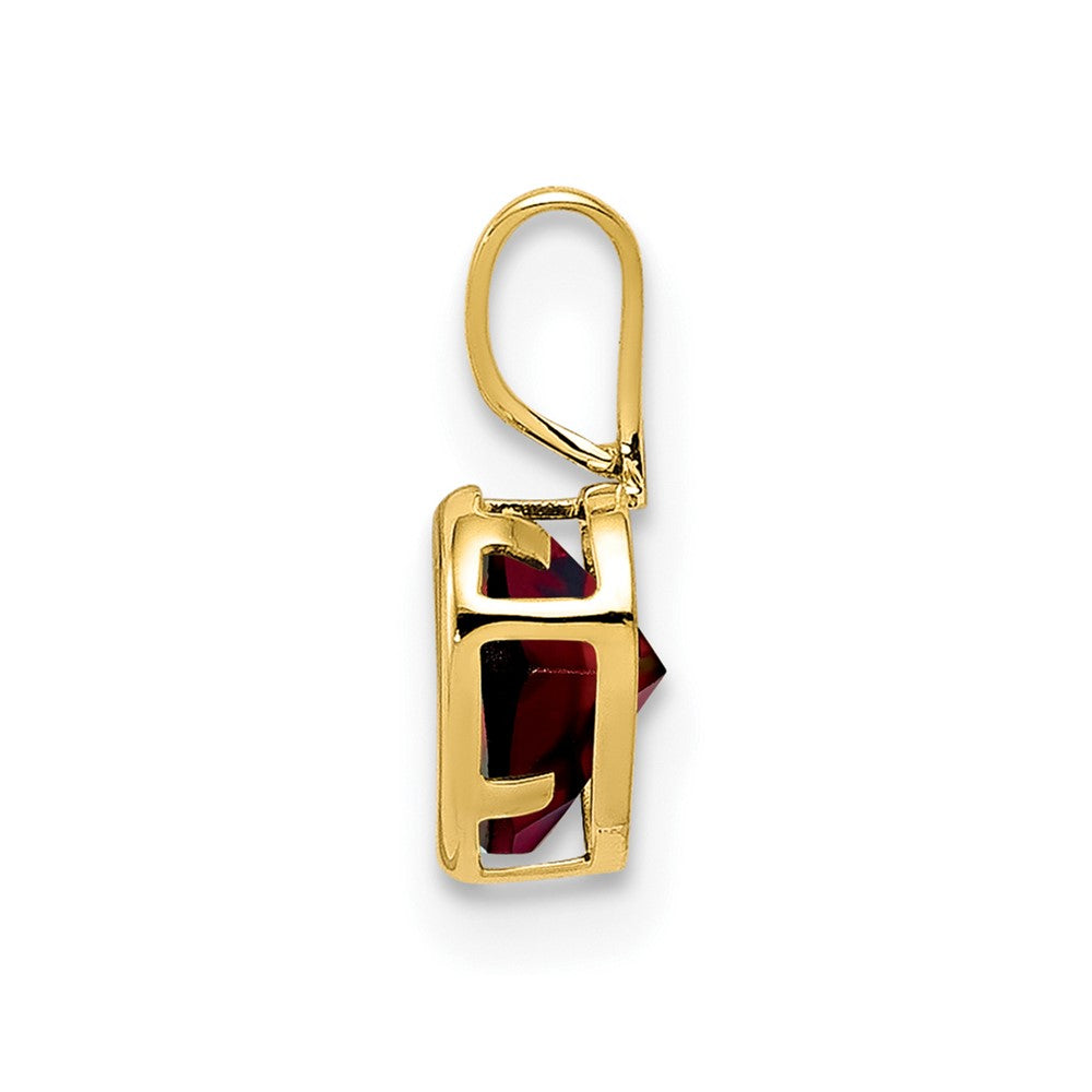 14K Gelbgold 5mm Herz Granat Zargenfassung Anhänger