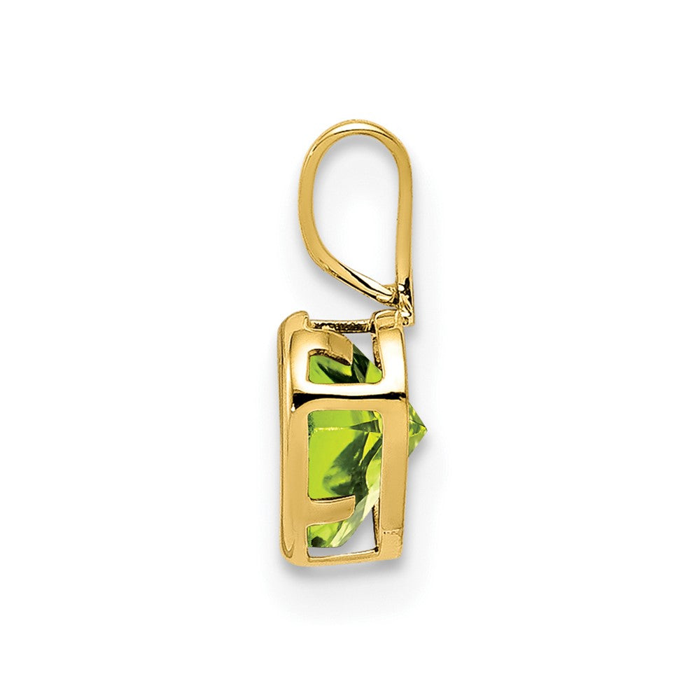 14K Gelbgold 5mm Herz Peridot Zargenfassung Anhänger