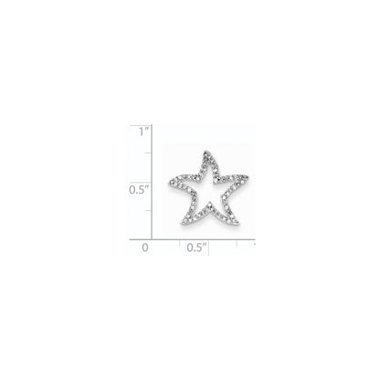 14K Weißgold Echt Diamant Stern Kette Anhänger