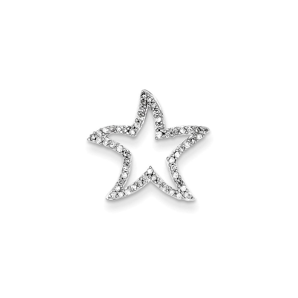 14K Weißgold Echt Diamant Stern Kette Anhänger