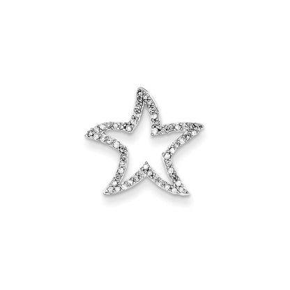 14K Weißgold Echt Diamant Stern Kette Anhänger