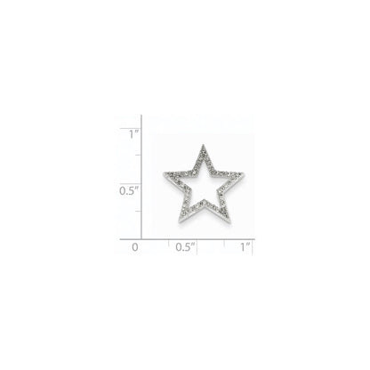 14K Weißgold Kleiner Echter Diamant-Stern-Kettengleitanhänger