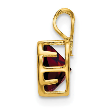14K Gelbgold 6 mm Herz-Granat-Anhänger mit Lünette
