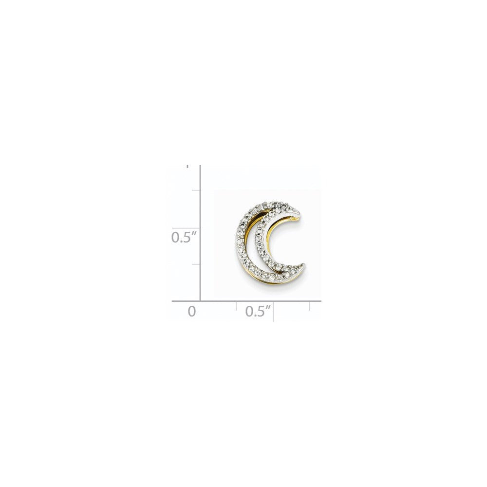 14K Bicolor Gold Echt Diamant Mond Anhänger