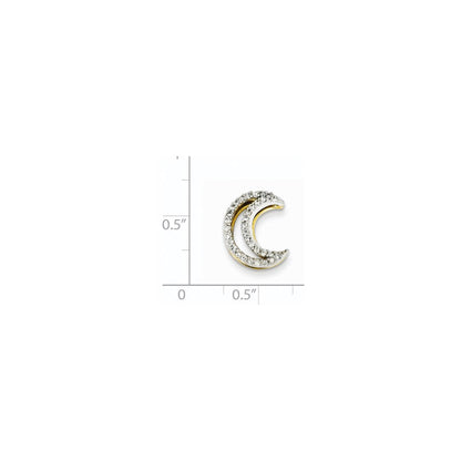 14K Bicolor Gold Echt Diamant Mond Anhänger