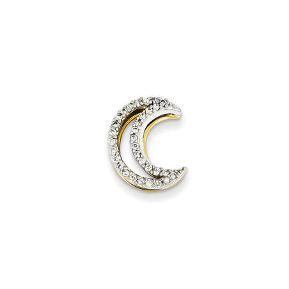 14K Bicolor Gold Echt Diamant Mond Anhänger