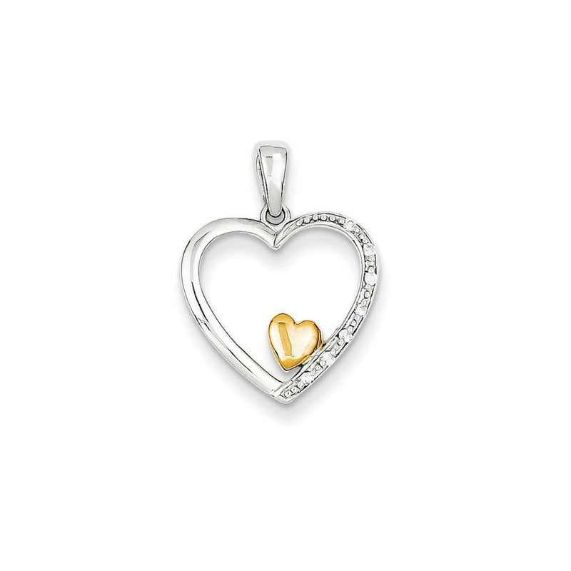 14K Bicolor Diamant-Herzanhänger