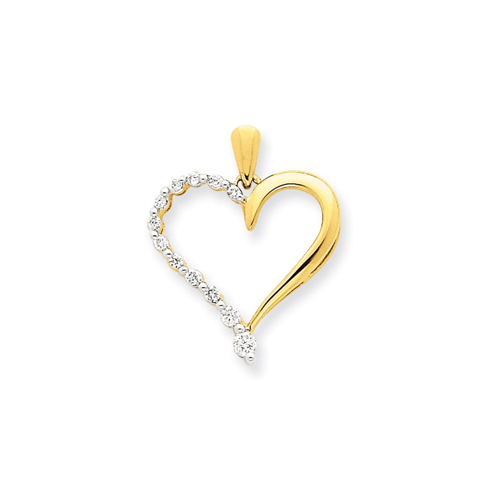 14K Gold Diamant-Herz-Anhänger