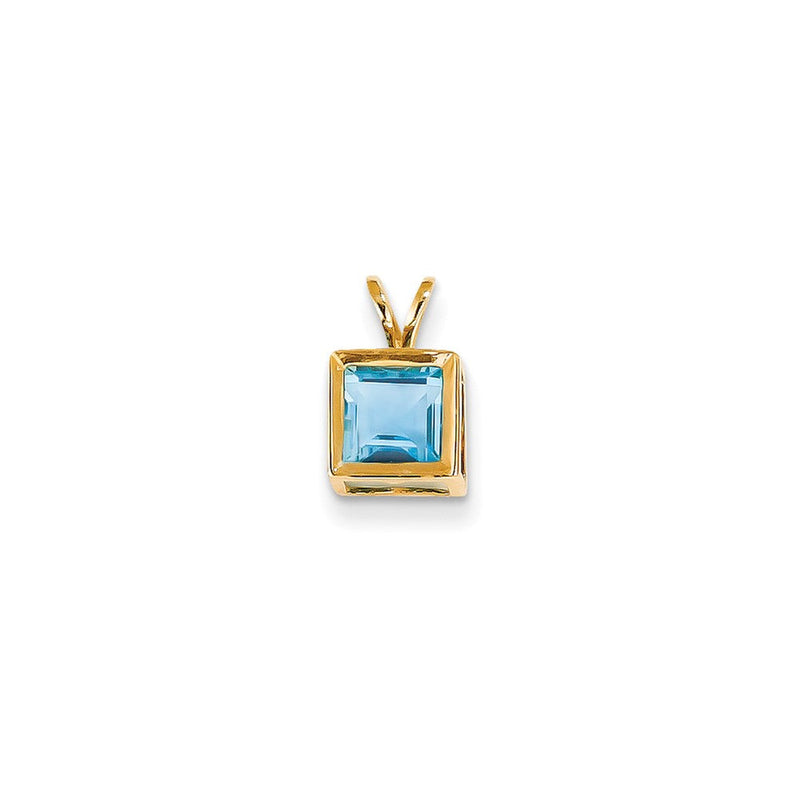 14K Gelbgold Blautopas-Anhänger