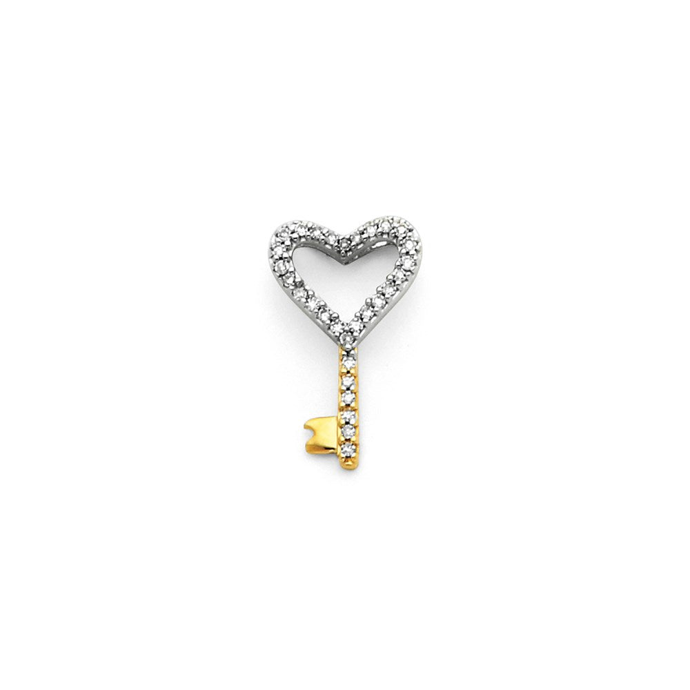 14K Gelbgold & Rhodiniert Echter Diamant-Anhänger