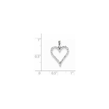 14K Weißgold Herzanhänger mit echten Diamanten