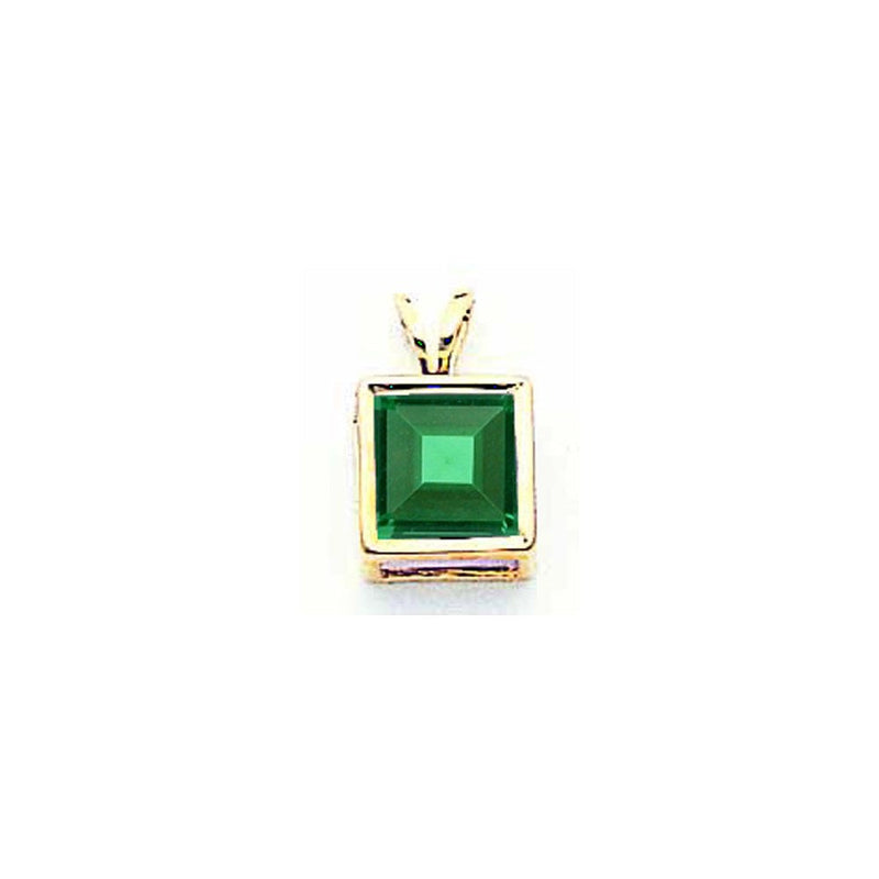 14K Gelbgold 7mm Princessschliff Mount-St.-Helens-Anhänger mit Zargenfassung
