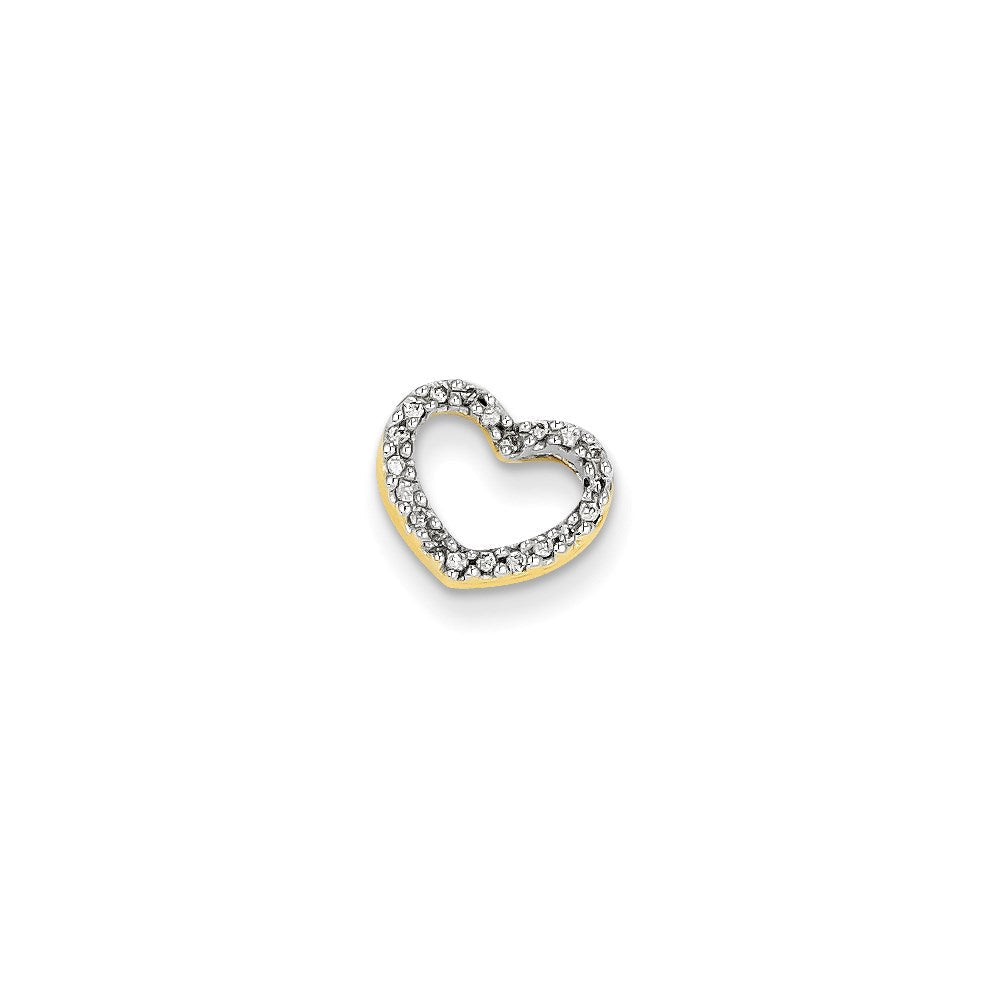 14K Gelbgold Echt Diamant Herz Anhänger