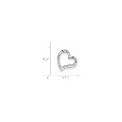 14K Weißgold Echt Diamant Herz Anhänger