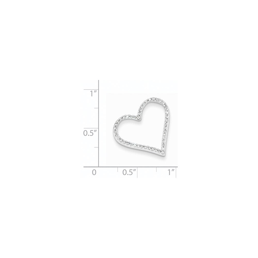 14K Weißgold Echt Diamant Herz Anhänger
