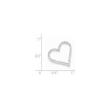 14K Weißgold Echt Diamant Herz Anhänger