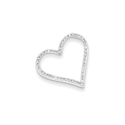 14K Weißgold Echt Diamant Herz Anhänger