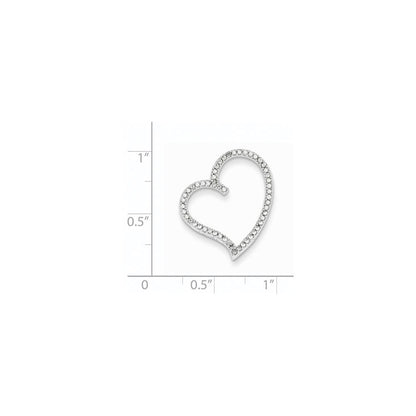 14K Weißgold Echt Diamant Herz Anhänger