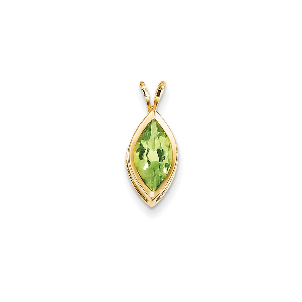 14K Gelbgold Peridot Echt-Diamant Zargenanhänger