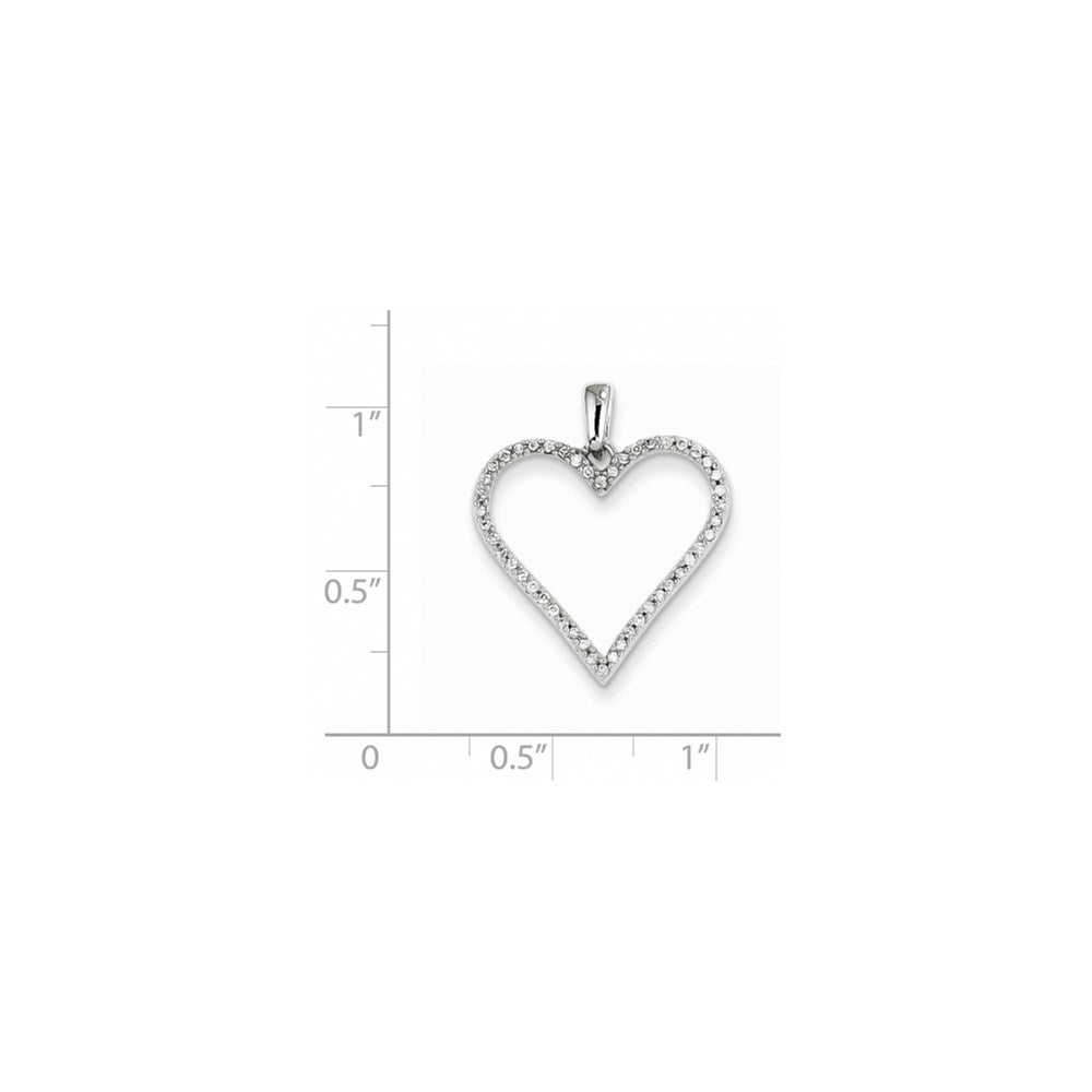 14K Weißgold Herzanhänger mit echtem Diamant