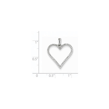 14K Weißgold Herzanhänger mit echtem Diamant