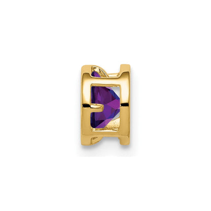 14K Gelbgold 5 mm Amethyst-Anhänger mit Zargenfassung