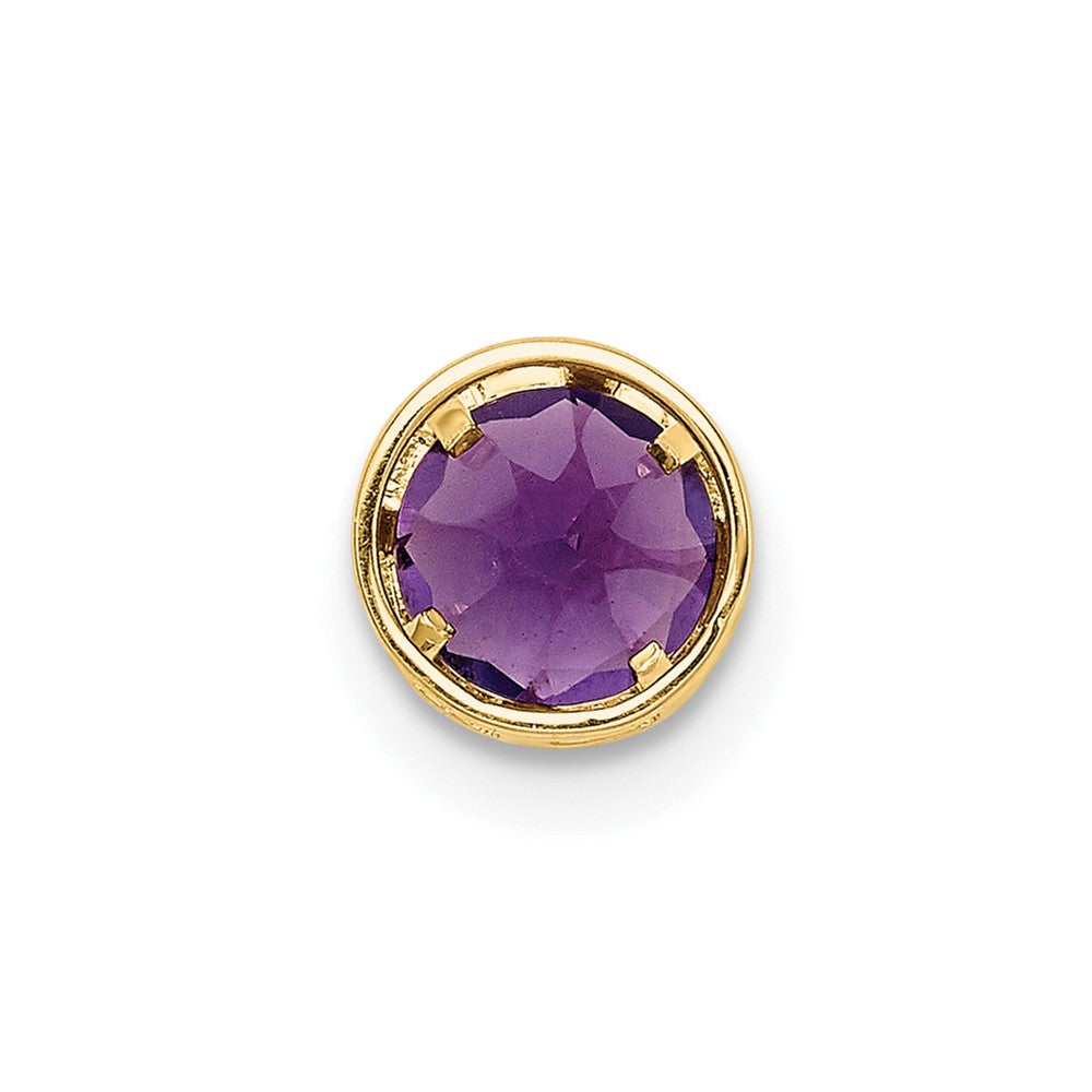 14K Gelbgold 5 mm Amethyst-Anhänger mit Zargenfassung