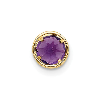 14K Gelbgold 5 mm Amethyst-Anhänger mit Zargenfassung