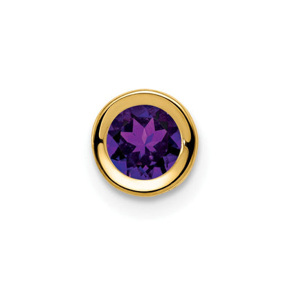14K Gelbgold 5 mm Amethyst-Anhänger mit Zargenfassung